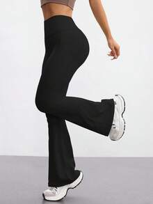 FWH Leggings de cintura alta modesta, diseño de pierna acampanada, interior forrado de felpa, comodidad todo el día, efecto estilizante sin compresión, calidez sin volumen, leggings de felpa de cintura alta, pantalones de yoga acampanados, pantalones acampanados que levantan el trasero, pantalones de entrenamiento forrados de felpa con control de abdomen y levantamiento de glúteos, versátiles leggings acampanados de cintura alta