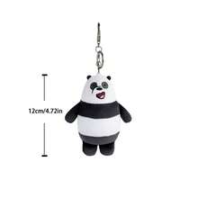 12 cm officiell We Bare Bears plyschnyckelring hänge, docktillbehör, födelsedagspresent, väskberlock, klassisk panda grizzlyisbjörn - Multifärgad - Visa 12