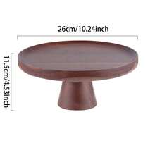 1 件迷你红木水果盘、家用小吃托盘、蛋糕和甜点展示架、木制底座盘 - 棕色 - 查看 18