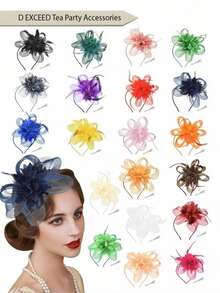 D EXCEED 1/2 PCS Vintage 1920s Beaded Fascinator Hat For Women - Art Decor Headpiece With Lace & Feathers | Gatsby Tea Parties, Weddings, Derby & Opera Events | Mother's Day, Bridal Shower, Teacher Gift Idea Valentine's Day Accessories - European and American Fashion Headwear - View 12