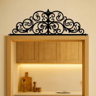 "1-Piece Floral-Themed Metal Door Crown Decor – Elevate Your Door's Aesthetic With Charming Visual Appeal,Room Decor,Halloween Decor,Home Decor,Bathroom Decor,Bedroom Decor,Kitchen Decor,Wall Decor,House Decor, Room Decoration Stuff,Living Room Decor"