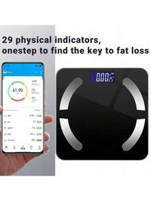 RAF Rechargeable Smart Digital Bathroom Scale With High-Definition LCD Display, 400lb Capacity, Body Composition Analysis, BMI, Muscle & Water, Mobile App Connectivity - Multicolor - View 2