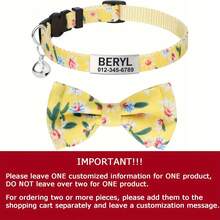 Pet Collars, Small Floral Cat Collars, Stainless Steel Engraved Custom Pet Names And Phone Numbers, Elastic Band Cat Paw Collars, Customizable Names And Phone Numbers, The Best Gift For Your Cat,Back To School