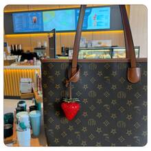 2-In-1 Strawberry Shaped Resin Charm, Cute Phone Lanyard/Keychain Accessory - Multicolor - View 2