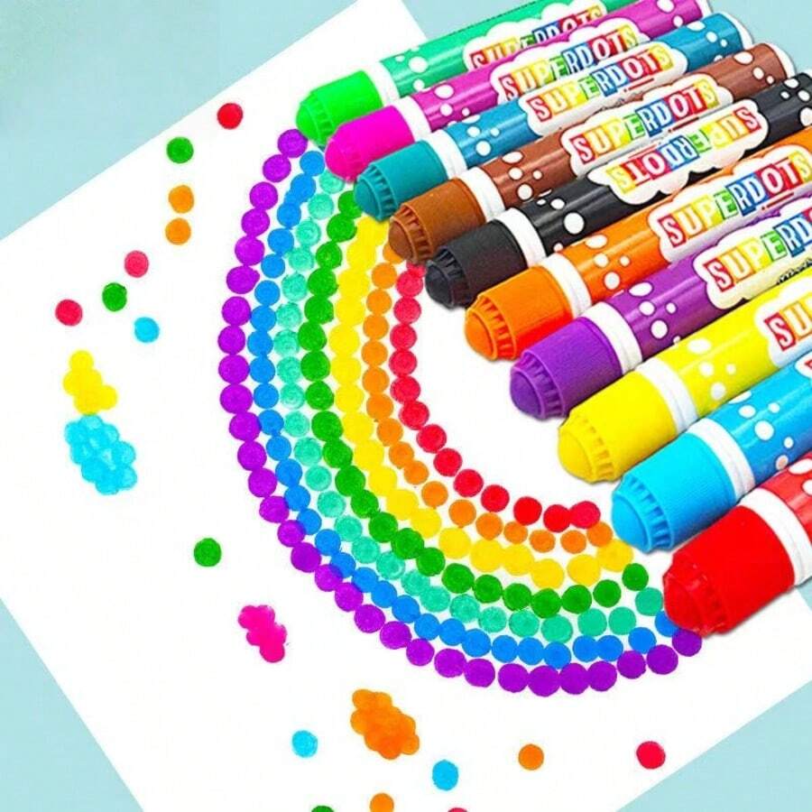 1/5/10 支点状涂鸦笔，大号和小号笔尖，10 色水彩笔，绘画画笔套装，美术用品