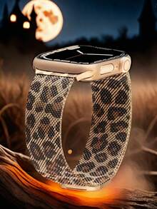 1条经典金属网状运动表带，兼容45mm Ultra2、49mm、38mm、40mm、41mm、42mm、44mm、46mm米兰尼斯表带，兼容Series 11、10、9、SE、8、7、6、5、4、3、2、1、Ultra 3/2/1，男女通用 - 豹紋 - 查看 3