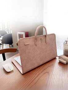 Laptop Protective Case Made Of Pink Pu Material Is Suitable For 15.6/16 Inch Laptops It Can Be Opened And Closed Immediately And The Handbag Can Be Easily Removed,Leather Laptop Sleeve Case HandBag,Soft PU Leather Laptop Case, Leather Laptop Case Water-Resistant Briefcase ,Laptop Sleeve Case With Handle Minimalist PU Protective Bag For Notebook Portable Travel Tote For Business Office College Stylish Accessory For Teachers And Professionals - 彩色 - 查看 11