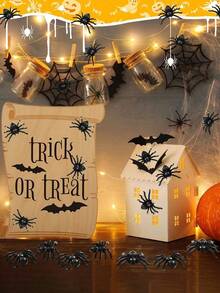 100 Pieces - Black Simulated Spiders, Realistic Plastic Spider Decorations For Halloween Decoration, Black Scary Prank Spiders For Halloween Party Decoration, Small Spider Accessories, Halloween Spiders Indoor And Outdoor Party Decoration, Garden Decoration, Room & Home Decoration, Halloween Toy Accessories, Autumn Decoration