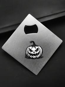 Customized Multi-Functional Beer Bottle Opener, PU Leather & Metal Bottle Opener, Stainless Steel Coaster, Customized Halloween Bottle Opener, Suitable For Restaurant, Kitchen, Customized Bar, Dining Establishment, Office Desk Coaster