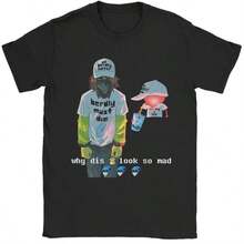 Men Deltarune Game  T Shirts  100 Cotton Top Tees Summer Y2K Casual Short Sleeve T-Shirt O Neck Leisure Design Tshirt Plus Size - 黑色 - 查看 1