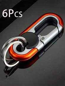 高级合金双环钥匙扣，商务钥匙扣，时尚男士钥匙扣，金属钥匙扣，汽车造型钥匙扣，适合所有年龄段 - 彩色 - 查看 25