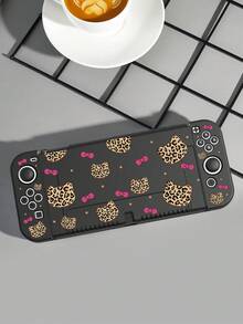 1 pieza Funda protectora con diseño de lazo y estampado de leopardo, compatible con Switch 2 (2025), para Nintendo Switch NS/Switch OLED/Lite, adecuada para accesorios de consola de juegos Switch 2, bolsa de almacenamiento, funda protectora para Switch, regalo romántico para jugadores de Switch - Multicolor - Ver 3