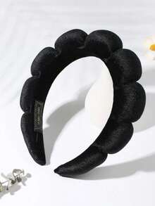 1/3pcs High-Crowned Hair Accessory For Women - Face Washing And Bathing - Face Protection Wristband - Hair Band With Cloud-Shaped Sponge - Makeup Removal Headband - Hair Tying Band - Hair Accessory Set Hair Accessaries