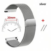 1 件男女通用磁扣米兰环不锈钢表带，兼容三星 Galaxy Watch 6/5/4、手表、手表、22 毫米 20 毫米 18 毫米 - 平口磁吸米蘭帶 - 查看 32