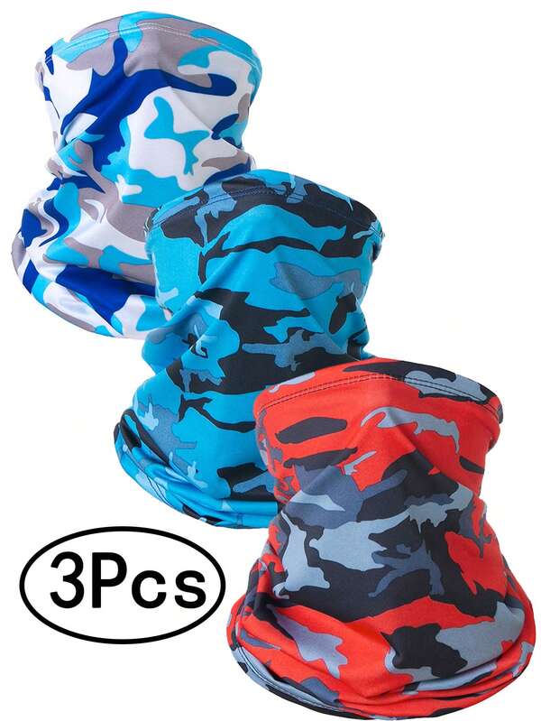 3 piezas Cuello Calentador Máscara Facial, Transpirable a Prueba de Sol y Viento para Esquiar Pesca Senderismo Ciclismo Uso Múltiple Cuello Calentador Hombres y Mujeres Buff para Trabajar, Correr Deportes Sudor