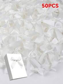 50pcs/Pack Silk Satin Ribbon Bows, For Gift Wrapping Decoration, Making Hair Clips & Headbands, Gift Packaging, Gift Baskets, Birthday Packages, Holiday Decor, Office Decor, Wreaths, Weddings, Bridal Showers, Parties - Multicolor - View 21