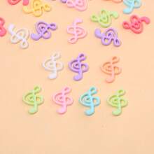 20/50/100pcs Cute Music Note Charms, Resin Mixed Color Pendants For DIY Crafts, Nail Art, Keychains, Phone Cases, Jewelry Making, Handmade Phone Case Decor, Odorless Pendants For Necklaces And Bracelets - Multicolor - View 5