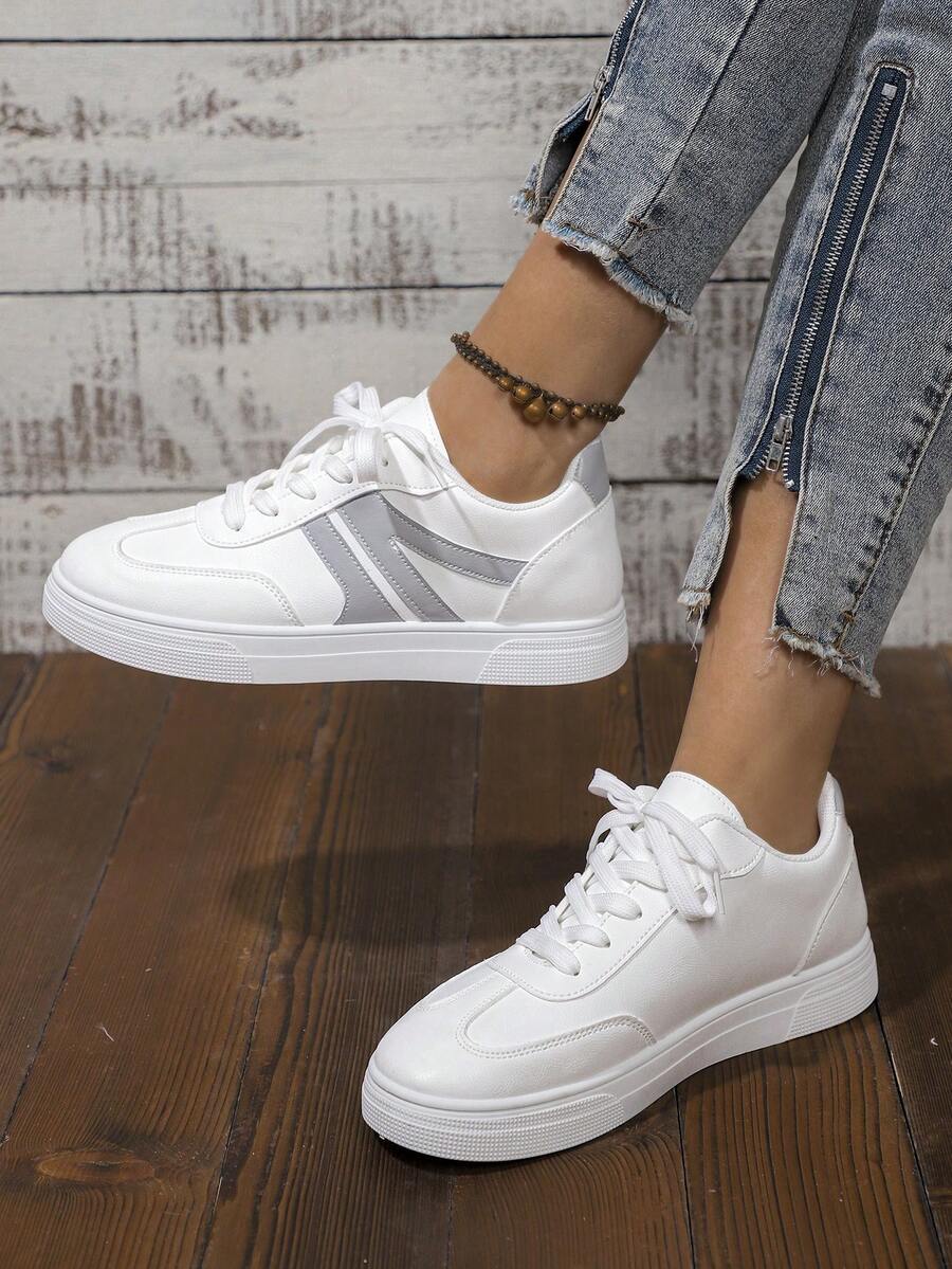 Women's New Spring/Autumn White Sneakers, Casual Sports Running Shoes, Versatile, Non-Slip Flat Shoes