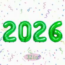 Zestaw 4 balonów foliowych z cyframi 2026, 32 cale, 2026, dekoracje imprezowe, idealne na przyjęcia urodzinowe, spotkania, rocznice, święta, imprezy plenerowe, tworzenie atmosfery, tło do zdjęć