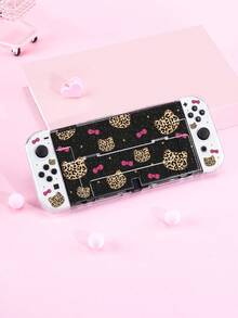 1 pieza Funda protectora con diseño de lazo y estampado de leopardo, compatible con Switch 2 (2025), para Nintendo Switch NS/Switch OLED/Lite, adecuada para accesorios de consola de juegos Switch 2, bolsa de almacenamiento, funda protectora para Switch, regalo romántico para jugadores de Switch - Multicolor - Ver 10