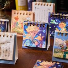 1pc 2026 Mini Calendar, Portable Prince Character Desk Calendar, 2025.8 - 2026.12 Small Calendar