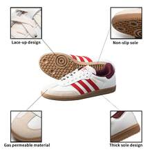 Adidas Originals SAMBA OG男女鞋休閒鞋戶外日常運動鞋慢跑鞋JI3201 - 亮白/淺猩紅/暗紅 - 查看 5