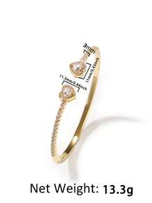 Fashionable & Elegant Heart-Shaped Bracelet, Zinc Alloy With Rhinestones Jewelry, Suitable For Men & Women, Party/Birthday Gift - Diamond Heart Bracelet - View 4