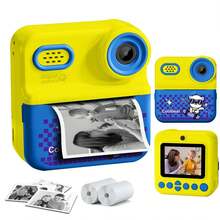 Kid Camera,Instant Print Camera With 2 Rolls Of Printer Paper, 1080P Digital Camera Toys For 3-12 Years With Christmas And Birthday Gifts For Girls And Boys 3 4 5 6 7 8 9 10 11 12 Years Old. Halloween, Christmas, Thanksgiving Day