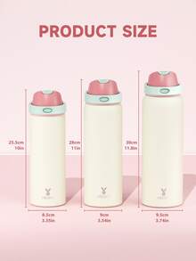 Meoky 32oz Vacuum Insulated Water Bottle With 2-In-1 Straw And Spout Lid, Insulated Cup, Keep Cold 24H, Leak-Proof, Fits In Car Cup Holder, Stainless Steel Tumbler For Sports, Travel, And School - Beige - View 3