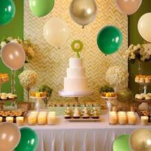 25/45/60 piezas Globos de Aventura en la Selva Verde Marrón Beige Bosque Salvaje, Adecuados para Fiesta de Revelación de Género, Despedida de Soltera, Fiesta de Carnaval, Fiesta de Cumpleaños, Ceremonia de Graduación, Aniversario, Despedida de Novia, Navidad, Baby Shower - Multicolor - Ver 7