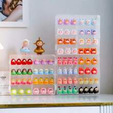 1 件多层小饰品展示架，卡通堆叠游戏架，积木零件盒收纳盒，8 格展示架，适用于家庭客厅办公室装饰，女士收纳整理器旅行节日必备秋季装饰秋季万圣节 - 無色 - 查看 6