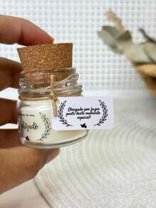 10 Christening Favors With Message - Baby Scented Candles 40g - White - View 2