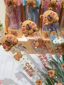 1 pieza/Regla de hipopótamo de plástico lindo y de dibujos animados al azar - Ideal para uso escolar y de oficina - Idea de regalo única - Regalo perfecto para la temporada de regreso a clases