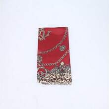 Small Satin Women's Scarf - Burgundy - View 3