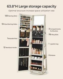 Jewelry Cabinet - White - View 4