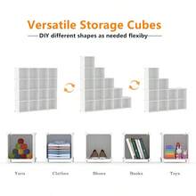 Cube Storage Organizer 16 Cube Closet Organizer Stackable Storage Cube Shelves DIY Portable Closet Clothes Organizer Shelving For Bedroom Closet Wardrobe Bathroom White - 白色 - 查看 6