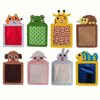1pc Animal Texture Color Recognition Touch Plush Animal Sensory Mat, Provides Variety Of Animal Perception Exploration Set To Enhance Gaming Experience, Suitable For Sensory Room, Classroom Or Preschool Education (Random Style)