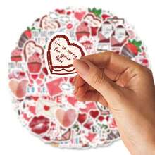 46pcs (23*2) Romantic Expression Self-Adhesive Stickers, Simple Style Yet Elegant Decorative Stickers. Suitable For Couples To Decorate Photo Albums, Diaries, Cups, Laptops And Phones To Express Their Love Scrapbook Supplies Funny Stickers Laptop Stickers Kindle Phone Stickers - Multicolor - View 4