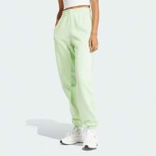 Adidas Essentials Jogger Pants Women's Small Green Fleece Tapered Leg SRT330 - Green - View 1