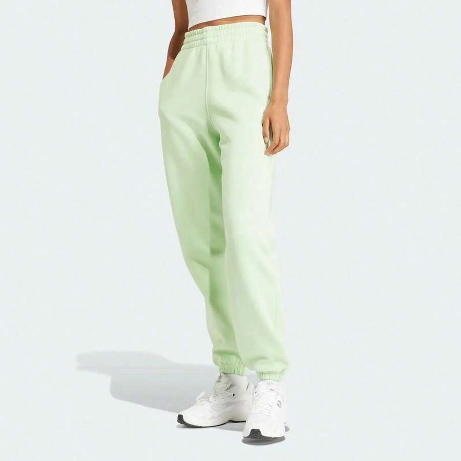 Adidas Essentials Jogger Pants Women's Small Green Fleece Tapered Leg SRT330 - Green - View 1