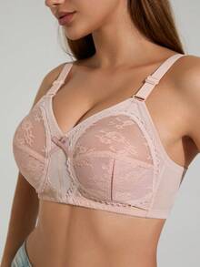 1 Áo ngực không gọng ren che phủ toàn bộ cho nữ, màu trơn, nâng đỡ gợi cảm, thoáng khí, kiểu dáng mỏng - Màu be - Xem 8