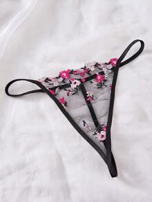 Váy ngủ hai dây ren lưới tương phản màu trơn gợi cảm cho nữ - màu đen - Xem 5