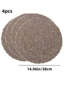 Round Woven Placemats 15 Inch Set Of 4 Bohemian Woven Washable Kitchen Table Placemats For Family Gatherings, Wedding Parties