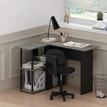 Furinno Descrito para computadora portátil portátil para el portátil para el HOGAR, Americano/Negro - Roble francés gris/negro. - Ver 2