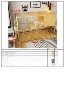 2-Tier Enclosed Cat Cage, Sturdy Indoor Cat House With Large Space For Kittens - Multicolor - View 15