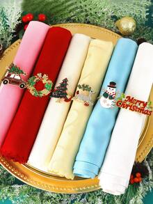 2-6 Stücke Weihnachts-Servietten-Ringe Set, Hirsch, Weihnachtsbaum, Schneemann, Weihnachtskranz, Auto Weihnachtsbaum, Weihnachts-Tischdekoration Servietten-Halter, Weihnachtsparty Servietten-Halter