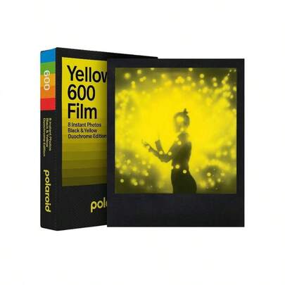Polaroid 600 Film Camera Polaroid Film, Retro Color Film With Color Frame, Suitable For 600 Film Cameras, Two-Color 600 Film (Black And Yellow) (Black Frame)