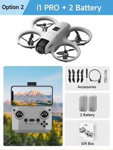 AXNEN Drone I1 PRO con doppia fotocamera e luci LED colorate - Atterraggio con un solo pulsante, evitamento intelligente degli ostacoli, hovering con flusso ottico, capovolgimento a 360°, adatto per principianti - Confezione regalo per Ognissanti e Natale - Multicolore - Visualizzare 14