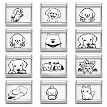 1件可定制DIY意大利模块化手链，饰有心形、动物、字母、眼睛、蝴蝶元素，适合作为派对礼物送给朋友/情侣，适用于圣诞节、新年、万圣节、情人节等节日，设计精美，不锈钢材质，本土制造，实用时尚，是圣诞节和万圣节的必备单品。 - 多款組合 - 查看 2