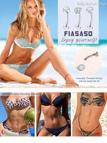 4/1Piece Set 18K Gold Plated Opal Belly Button Rings, Hypoallergenic Medical Stainless Steel Belly Button Rings, Heart Shaped CZ Clicker Belly Button Piercing 14G Women's Belly Button Piercing Jewelry Gold And Silver